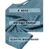 imageEkouaer Biker Short Sets Women 2 Piece Outfits Ribbed Pajama Short Sleeve Workout SetBlue Green