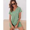 imageEkouaer Biker Short Sets Women 2 Piece Outfits Ribbed Pajama Short Sleeve Workout SetGreen