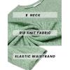 imageEkouaer Biker Short Sets Women 2 Piece Outfits Ribbed Pajama Short Sleeve Workout SetGreen