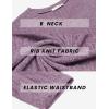imageEkouaer Biker Short Sets Women 2 Piece Outfits Ribbed Pajama Short Sleeve Workout SetPurple