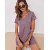 imageEkouaer Biker Short Sets Women 2 Piece Outfits Ribbed Pajama Short Sleeve Workout SetPurple