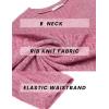 imageEkouaer Biker Short Sets Women 2 Piece Outfits Ribbed Pajama Short Sleeve Workout SetRose Red