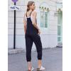 imageEkouaer Jumpsuits for Women Sleeveless Spaghetti Strap Ribbed Overall Jumpsuit V Neck Summer Romper with Pockets 2025Ablack