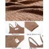 imageEkouaer Jumpsuits for Women Sleeveless Spaghetti Strap Ribbed Overall Jumpsuit V Neck Summer Romper with Pockets 2025Brown