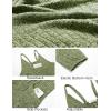 imageEkouaer Jumpsuits for Women Sleeveless Spaghetti Strap Ribbed Overall Jumpsuit V Neck Summer Romper with Pockets 2025Light Green