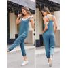 imageEkouaer Jumpsuits for Women Sleeveless Spaghetti Strap Ribbed Overall Jumpsuit V Neck Summer Romper with Pockets 2025Middle Blue