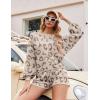 imageEkouaer Knit Pajamas Set for Women Lounge Wear Sets Long Sleeve Sweatsuit Matching 2 Piece Outfits Casual Sweater Sets SXXLAbeige Leopard
