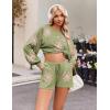 imageEkouaer Knit Pajamas Set for Women Lounge Wear Sets Long Sleeve Sweatsuit Matching 2 Piece Outfits Casual Sweater Sets SXXLAgreen Flower