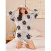 imageEkouaer Knit Pajamas Set for Women Lounge Wear Sets Long Sleeve Sweatsuit Matching 2 Piece Outfits Casual Sweater Sets SXXLAwhite Flower