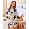 imageEkouaer Knit Pajamas Set for Women Lounge Wear Sets Long Sleeve Sweatsuit Matching 2 Piece Outfits Casual Sweater Sets SXXLAwhite Flower
