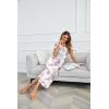 imageEkouaer Long Nightgowns for Women House Dress Plus Size Sleepwear Pleated Full Length Loungwear S4XLWhite Pink Flower