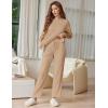 imageEkouaer Lounge Sets for Women Short Sleeve Tops and Long Pants Soft Comfy Pajamas Set 2 Piece Outfits SXXLKhaki