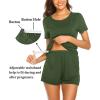 imageEkouaer Maternity Nursing Pajamas Set Short Sleeve Breastfeeding Sleepwear Double Layer Postpartum Top and Shorts SetArmy Green