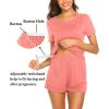 imageEkouaer Maternity Nursing Pajamas Set Short Sleeve Breastfeeding Sleepwear Double Layer Postpartum Top and Shorts SetOrange Pink