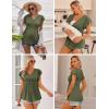 imageEkouaer Maternity Shirts 3 Packs Flying Short Sleeve Nursing Tops Pregnancy ClothesBlackarmy Greencaramel3pcs