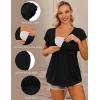 imageEkouaer Maternity Shirts 3 Packs Flying Short Sleeve Nursing Tops Pregnancy ClothesBlackarmy Greencaramel3pcs