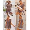imageEkouaer Maternity Shirts 3 Packs Flying Short Sleeve Nursing Tops Pregnancy ClothesKhakibrownblack3pcs