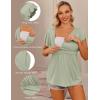imageEkouaer Maternity Shirts 3 Packs Flying Short Sleeve Nursing Tops Pregnancy ClothesLight Bluekhakilight Green3pcs
