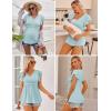 imageEkouaer Maternity Shirts 3 Packs Flying Short Sleeve Nursing Tops Pregnancy ClothesLight Bluekhakilight Green3pcs