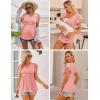 imageEkouaer Maternity Shirts 3 Packs Flying Short Sleeve Nursing Tops Pregnancy ClothesLight Greylight Greenorange Pink3pcs