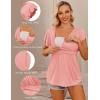 imageEkouaer Maternity Shirts 3 Packs Flying Short Sleeve Nursing Tops Pregnancy ClothesLight Greylight Greenorange Pink3pcs