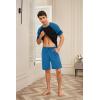 imageEkouaer Mens Pajama Short Sets Short Sleeve Crewneck Pajama Lounge Set Raglan SleepwearBlackblue