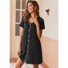 imageEkouaer Nightgowns for Women 2 Pack Button Down Sleepshirt Short Sleeve Nightshirt Soft Sleepwear V Neck Pajama DressBlackBlue Vine