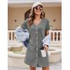 imageEkouaer Nightgowns for Women 2 Pack Button Down Sleepshirt Short Sleeve Nightshirt Soft Sleepwear V Neck Pajama DressGreyGrey Stripe
