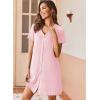 imageEkouaer Nightgowns for Women 2 Pack Button Down Sleepshirt Short Sleeve Nightshirt Soft Sleepwear V Neck Pajama DressGreyPink