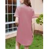 imageEkouaer Nightgowns for Women Button Down Sleepshirt Short Sleeve Nightshirt Boyfriend Pajamas V Neck Nightdress SXXXLGrey Purple