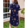 imageEkouaer Nightgowns for Women Button Down Sleepshirt Short Sleeve Nightshirt Boyfriend Pajamas V Neck Nightdress SXXXLNavy Star Print