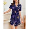 imageEkouaer Nightgowns for Women Button Down Sleepshirt Short Sleeve Nightshirt Boyfriend Pajamas V Neck Nightdress SXXXLNavy Star Print