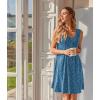imageEkouaer Nightgowns for Women Sleeveless Sleep Shirt Tank Night Gown V Neck Chemise Pleated Night Shirt Soft Sleep DressDog Footprints