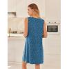 imageEkouaer Nightgowns for Women Sleeveless Sleep Shirt Tank Night Gown V Neck Chemise Pleated Night Shirt Soft Sleep DressDog Footprints