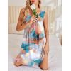 imageEkouaer Nightgowns for Women Sleeveless Sleep Shirt Tank Night Gown V Neck Chemise Pleated Night Shirt Soft Sleep DressMarble Tie Dye