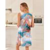 imageEkouaer Nightgowns for Women Sleeveless Sleep Shirt Tank Night Gown V Neck Chemise Pleated Night Shirt Soft Sleep DressMarble Tie Dye