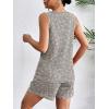 imageEkouaer Pajamas Tank Top and Shorts Lounge Sets Waffle Knit V Neck Pj Short Sets Casual Outfits for WomenGray Floral