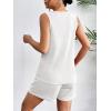 imageEkouaer Pajamas Tank Top and Shorts Lounge Sets Waffle Knit V Neck Pj Short Sets Casual Outfits for WomenWhite