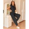 imageEkouaer Pajamas for Women 2 Piece Lounge Sets Cap Sleeve Loungewear Top with Joggers Pants SXXLBlack