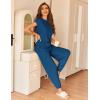 imageEkouaer Pajamas for Women 2 Piece Lounge Sets Cap Sleeve Loungewear Top with Joggers Pants SXXLDark Blue