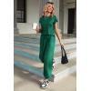 imageEkouaer Pajamas for Women 2 Piece Lounge Sets Cap Sleeve Loungewear Top with Joggers Pants SXXLDark Green