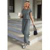 imageEkouaer Pajamas for Women 2 Piece Lounge Sets Cap Sleeve Loungewear Top with Joggers Pants SXXLDark Grey