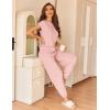 imageEkouaer Pajamas for Women 2 Piece Lounge Sets Cap Sleeve Loungewear Top with Joggers Pants SXXLLight Pink