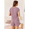 imageEkouaer Pajamas for Women Ribbed Knit Lounge Set Cap Sleeve Top and Shorts Loungewear Sleepwear with Pockets SXXLFuchsia