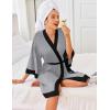 imageEkouaer Robes for Women Knee Length Bathrobe Lightweight Kimono Robe 34 Sleeve Knit Sleepwear with PocketsMid Grey