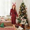 imageEkouaer Robes for Women Long Sleeve Knit Kimono Bathrobe Soft Lightweight Loungewear Ladies Cotton SleepwearBlack Plaid
