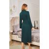 imageEkouaer Robes for Women Long Sleeve Knit Kimono Bathrobe Soft Lightweight Loungewear Ladies Cotton SleepwearGreen