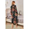 imageEkouaer Robes for Women Long Sleeve Knit Kimono Bathrobe Soft Lightweight Loungewear Ladies Cotton SleepwearOrange Red Flowers