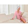imageEkouaer Robes for Women Long Sleeve Knit Kimono Bathrobe Soft Lightweight Loungewear Ladies Cotton SleepwearPink