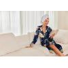 imageEkouaer Robes for Women Long Sleeve Knit Kimono Bathrobe Soft Lightweight Loungewear Ladies Cotton SleepwearPink Flowers